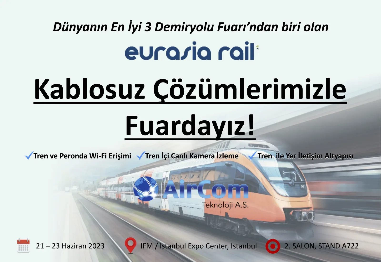 نحن في معرض "Eurasia Rail" مع حلولنا اللاسلكية المتنقلة!