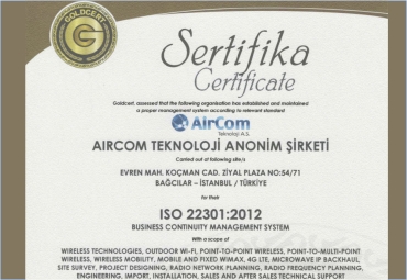 AirCom Teknoloji’ye ISO 22301 İş Sürekliliği Kalite Sertifikası!