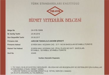 AirCom Teknoloji'nin Hizmet Kalitesi TSE Tarafından Onaylandı!